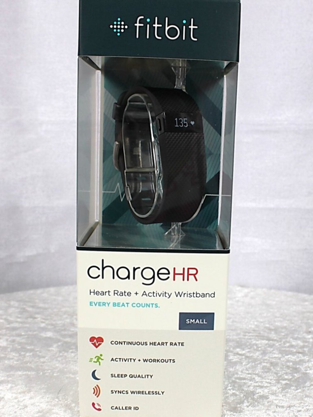 Fitbit Charge HR Heart Rate Activity Wristband Small Black Fitness Tracker NIB